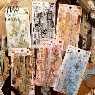 JIANWU 20 Tờ Giấy Lab Series Vintage Vật Liệu Hoa Trang Trí Dải PET Miếng Dán Sáng Tạo DIY Tạp Chí Cắt Dán Văn Phòng Phẩm