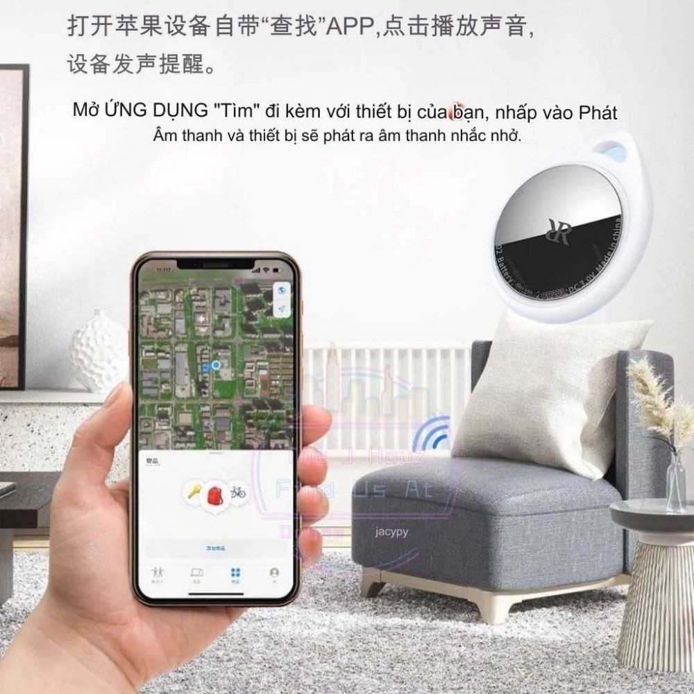 (CHỈ DÀNH CHO IOS) Thiết bị định vị toàn cầu Droptag Remax theo dõi oto, xe máy, thú cưng, trẻ em