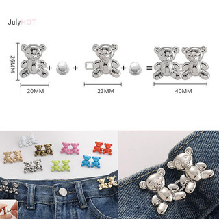 Julyhot 1 Cặp Quần Chụp Hình Gấu Khóa Có Thể Điều Chỉnh Nút Jean Thắt Lưng Khóa Mở Rộng Thay Thế Quần Jean Nút Đính Kèm Chân Massivedeals