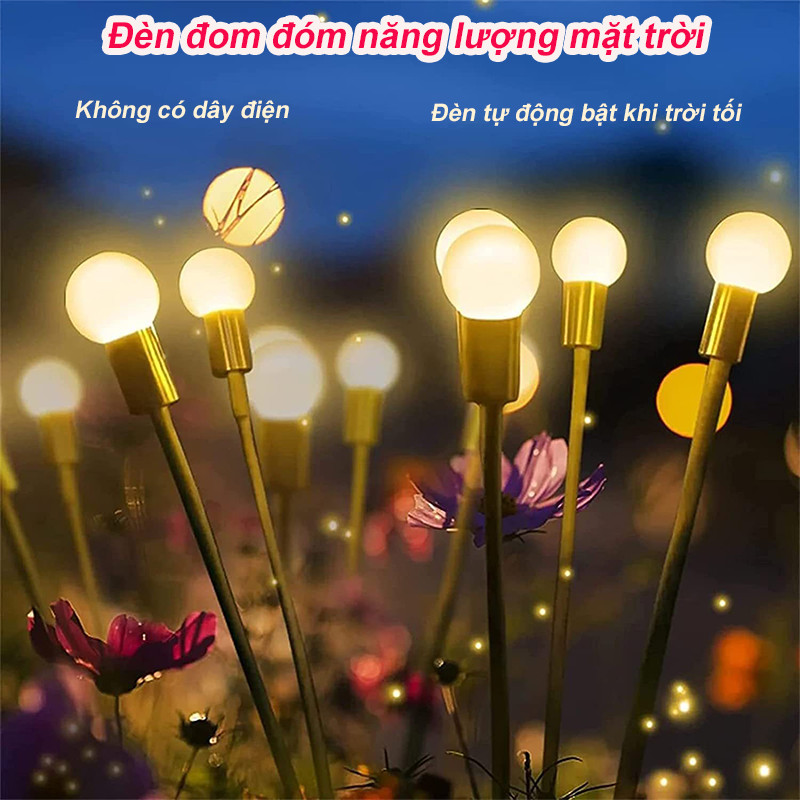 Đèn LED Đom Đóm Năng Lượng Mặt Trời Đèn Trang Trí Sân Vườn Ban Công Vườn Hoa Đèn Trang Trí Ngoài Trời