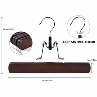 NOOKSTORY Giá Váy Mặt Ngựa, Móc Treo Quần Áo Gỗ Màu Retro, Bảo Quản Chống Trơn Trượt 1 Móc Quần Hanfu