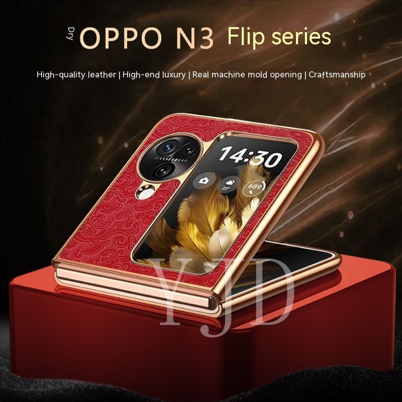 Ốp YJD Cho OPPO Find N3 Flip Phiên Bản Giới Hạn Phong Cách Rồng Da Chống Sốc Ốp Lưng Điện Thoại