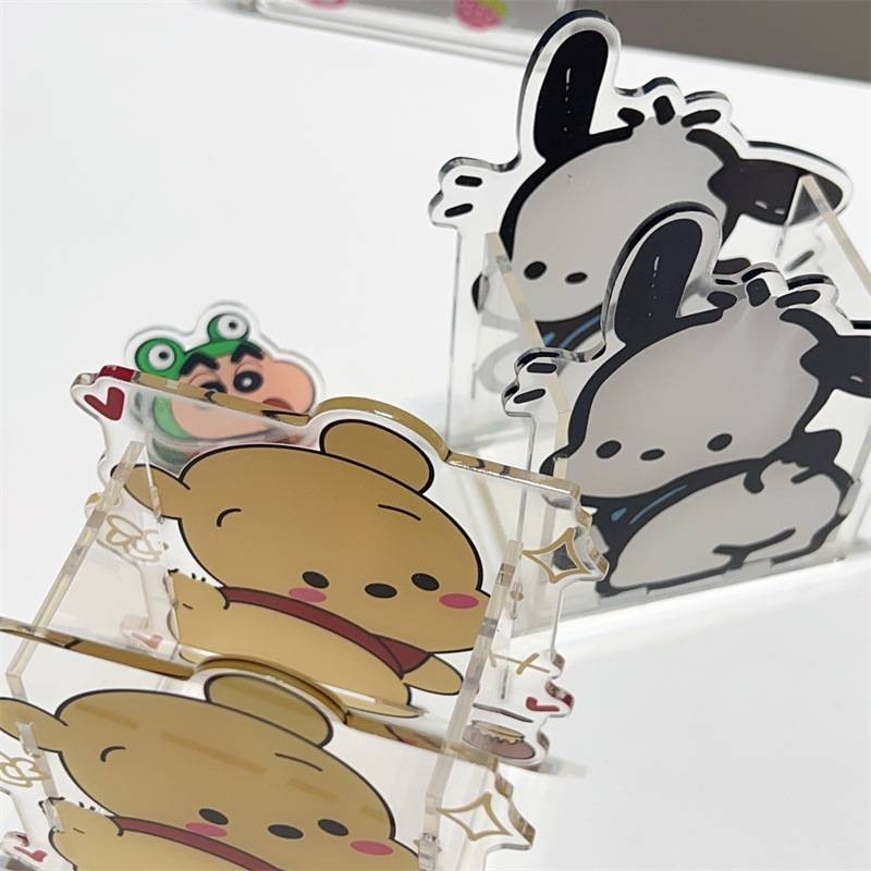 YT4 Pochacco Gấu Pooh Winnie acrylic Bút Hộp Đựng Hoạt Hình Dày Để Bàn Đồ Trang Trí Văn Phòng Phẩm Người Bạn Quà Tặng