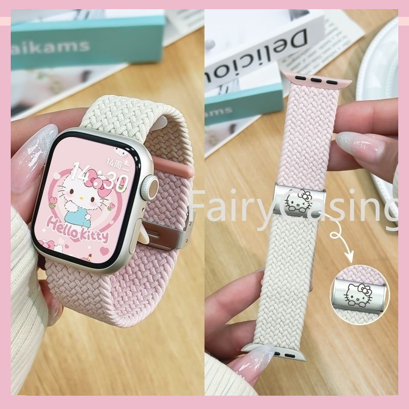 Hoạt Hình Mèo Dễ Thương Silicone S11 Dây Đeo + S11 Dành Cho Apple Watch Band Ultra 2 49MM Series 9 45mm 41mm 44mm 40mm Correa 38 42mm Vòng Tay iwatch 8 7 SE 6 5 4 3 45 mm 41mm Bao