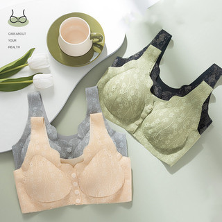 Áo ngực Mới không có vòng thép nhỏ ngực thu thập sexy ren song song ngực điều chỉnh toàn bộ chống chảy xệ Bra