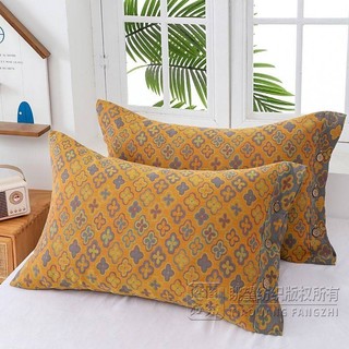 Vỏ gối Cotton nguyên chất có giá trị cao Gạc đôi dành cho người lớn【Đường kính trong 48 * 76 cm】