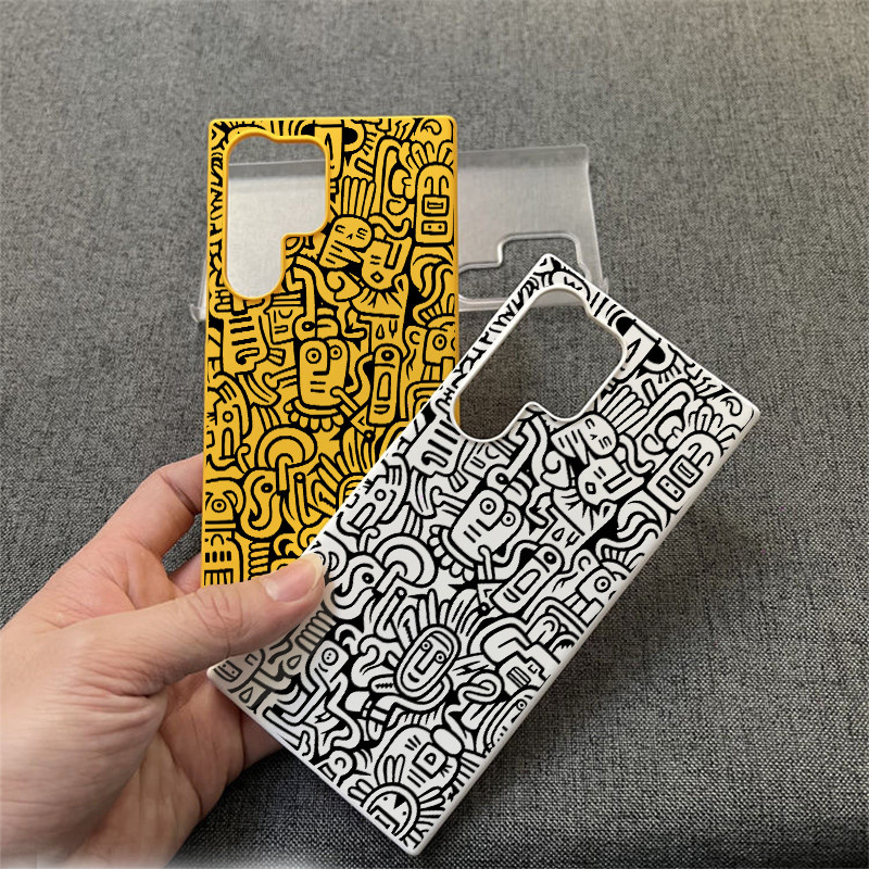 Ốp điện thoại cứng mờ họa tiết Graffiti Micro Matte cho Samsung S25 Ultra S24 Ultra S24 FE S23 Ultra S22 S21 FE S20 A56 A55 A53 A16 A15 A33 A72 Vỏ chống sốc chống vân tay