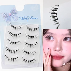 5 Cặp Dải Wispy Giả Mi C Curl DIY Anime Full Strip Mi