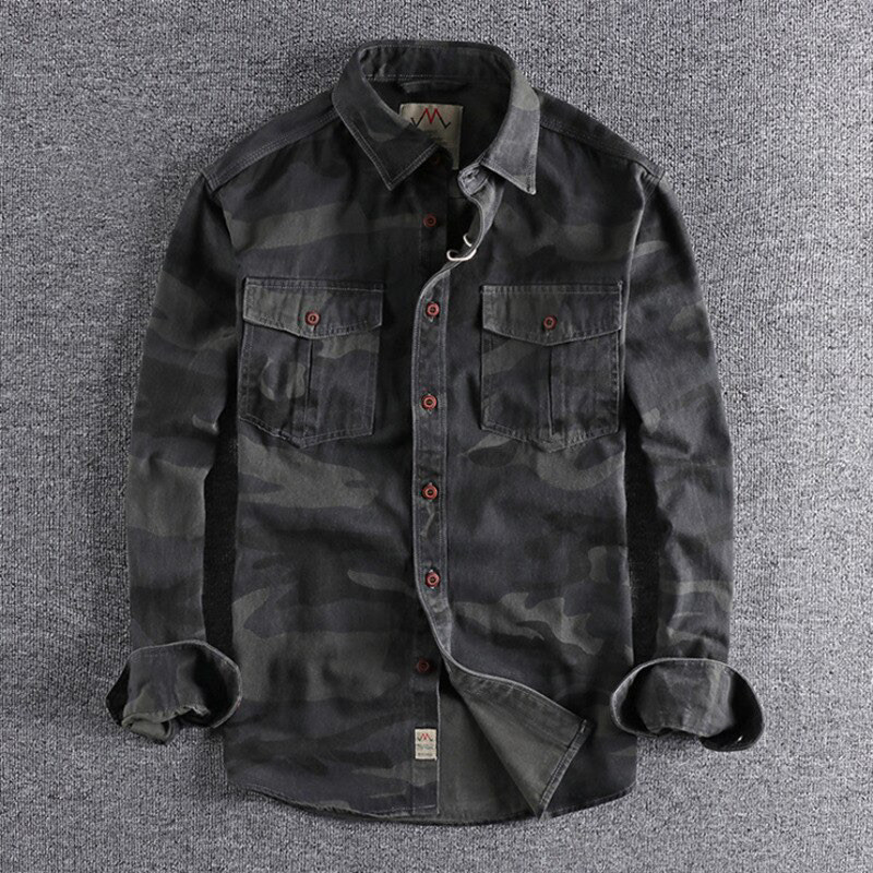 Áo sơ mi phong cách Retro_Male Cargo Shirt