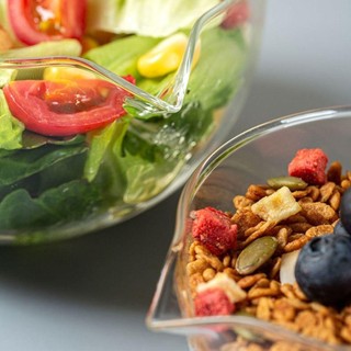 Bát Salad VOIDLESS, Bát thủy tinh trong suốt 350 / 600ml, Bát sữa chua nướng Nhật Bản Bộ đồ ăn