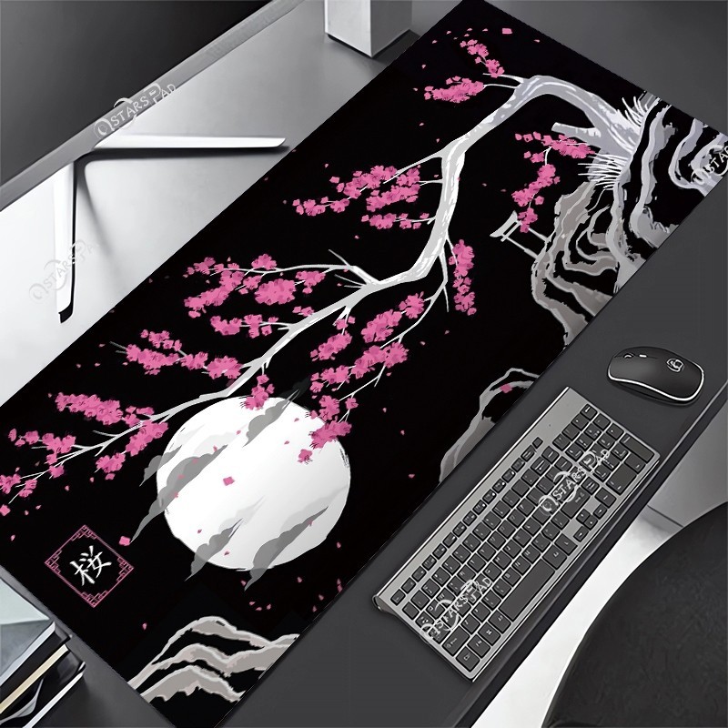 600x300mm Playmat Đen Miếng Lót Chuột Chống Trơn Trượt Game Thủ Nửa Đêm Lặn Deskmat Lớn Mousepad Thảm Phụ Kiện Văn Phòng
