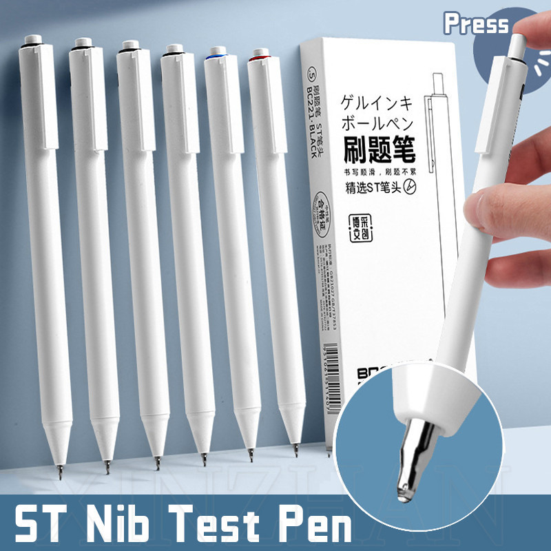 Bút bi mịn khô nhanh - Bút kiểm tra Nib ST 0,5mm - Bút Gel nạp mực đen / đỏ / xanh - Đồ dùng văn phòng phẩm văn phòng trường học - Bút viết chữ ký