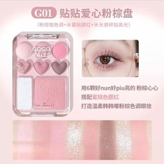 Bảng Phấn Mắt kèm Highlight Má Hồng GO GOTALESONBT Trái Tim  GT775