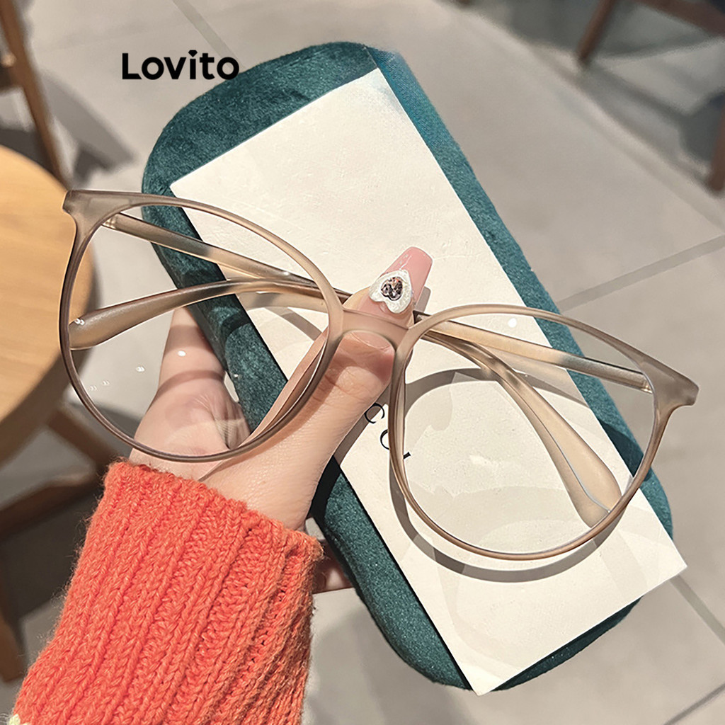 Ảnh Mắt kính Lovito đa năng phong cách thường ngày cho nữ LFA03238 (cà phê/ nâu/ xám/ đen) 2
