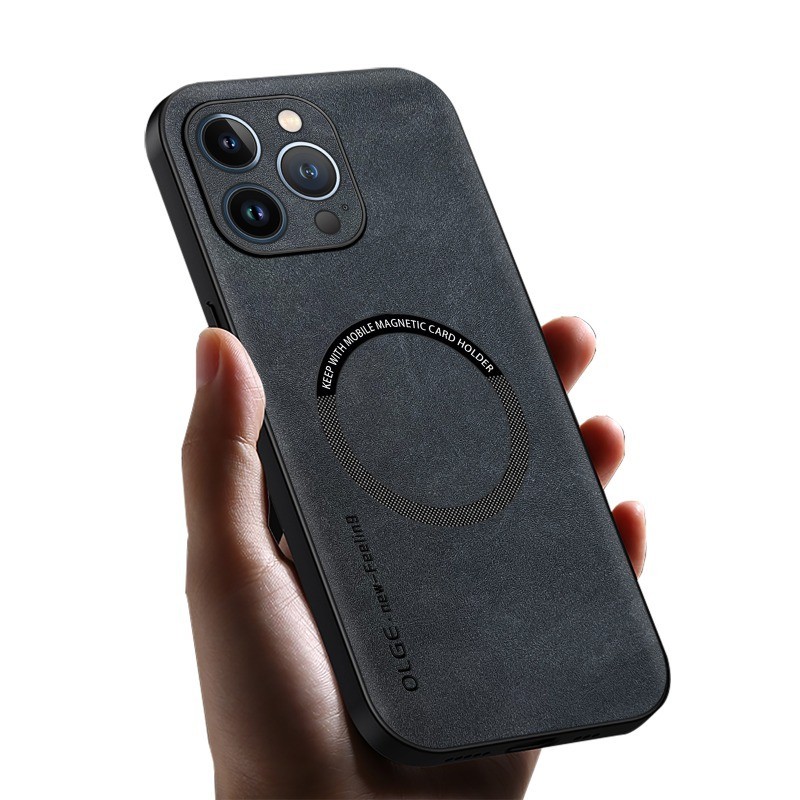 Ốp điện thoại di động từ tính da cừu mới IPhone 11 12 13 14 Pro Max Chống rơi 15 Pro Max Ốp lưng