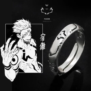 Anime Jujutsu Kaisen Ryomen Sukuna Itadori Yuji Nhẫn Cosplay Nam Nữ Có Thể Điều Chỉnh Nhẫn Trang Sức Chống Đỡ Phụ Kiện