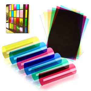 Gel lọc ánh sáng tấm trong suốt Phim trong suốt Màu cứng mờ Acetate Độ dày 0,3mm A4 Đa năng