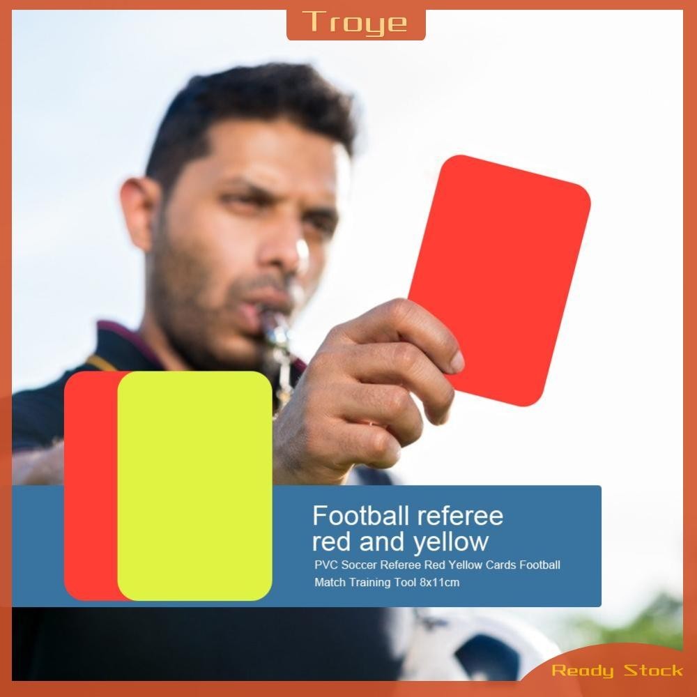 ❀ Thai ❀ Trọng tài bóng đá PVC Thẻ vàng đỏ Công cụ huấn luyện trận đấu bóng đá (2 cái) #G