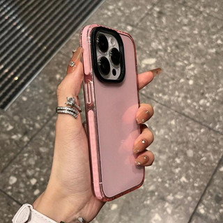 Ốp Điện Thoại Cạnh Màu Xanh Lá Cây Cho iPhone 17 Pro Max 16 15 14 13 12 11 Pro Max Ốp Lưng Bọc Hoàn Toàn Chống Sốc Phía Sau Bìa Mềm