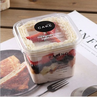 50 Hộp Nhựa Pet Vuông B10-8 đựng Bánh Tiramisu, Mousse Bánh Lạnh,Pudding