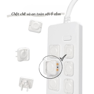 Hộp Nút bịt ổ điện màu trắng cao cấp Myd.23 chống giật nhỏ gọn chắc chắn có quai cầm tiện lợi an toàn cho bé
