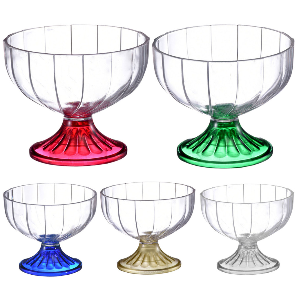 Thai| 300ml Bát Tráng Miệng Trong Suốt Có Thể Tái Sử Dụng Không Thể Phá Vỡ Acrylic Trẻ Em Kem Sữa Lắc Cốc Cho Nhà Bếp