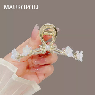 Mauropoli [Sẵn sàng] Phiên bản Hàn Quốc Siêu cổ tích Tinh tế Lily of the Valley Grab Clip Nữ vừa phải Tóc nhỏ Khối lượng Clip Đầu sau Nửa tóc Mũ đội đầu Kẹp cá mập