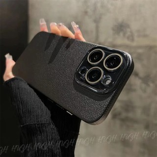 Ốp điện thoại dạng hạt vải lanh màu trơn tiên tiến cho iPhone15 14 13 12 Pro Max Vỏ máy ảnh chống sốc đi kèm bảo vệ mặt sau cứng