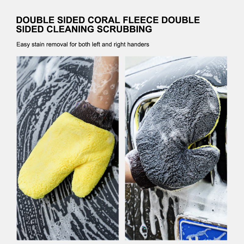Găng tay rửa xe SEAMETAL Găng tay rửa xe nhung san hô siêu thấm dày để làm sạch ô tô hộ gia đình