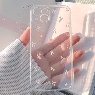 Ốp Điện Thoại Trong Suốt Nơ Hoa Nữ Tính Cho Iphone 17air pro 11 15 16 Pro Max 16plus 12 14 13 Promax XR XS 7 8 Plus u221