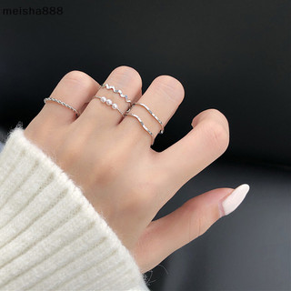 Meisha888 5 Cái / bộ Nhẫn Trang Sức Thời Trang Bộ Kim Loại Rỗng Tròn Mở Nhẫn Nữ Cho Bé Gái Tiệc Nữ Quà Tặng Đám Cưới