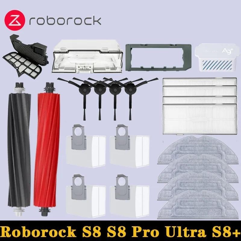 Roborock S8, S8 +, S8 Pro Hộp đựng bụi Robot siêu quét, Lưới lọc, Cây lau nhà, Bàn chải con lăn, Túi đựng bụi