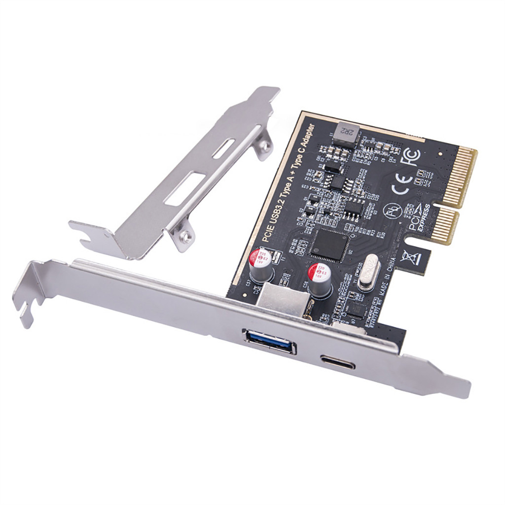 Jmt PCI-E X4 sang 2 cổng Type-C + Thẻ mở rộng USB3.2 Gen2 Thẻ chuyển đổi 10Gbps kênh kép cho máy tính để bàn khung gầm 4U 2U
