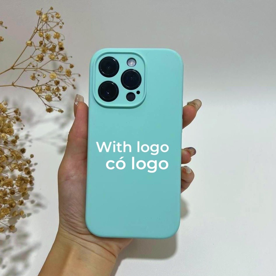 Vỏ silicon màu xanh băng cho iPhone 17 / 16 / 15 / 14 / 13 / 12 / 11 / Air / Pro max / Plus Bảo vệ vỏ chống rơi