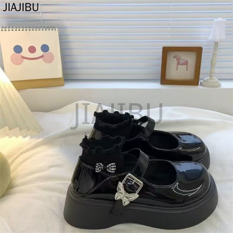 Size 34-46 Korean Fashion Round Toe Platform Mary Jane Shoes Giày Nữ Cỡ Lớn 45 Giày Mũi To Chống Trượt Phong Cách Anh Quốc 44 Giày Da Nhỏ Lolita Đồng Phục JK Nhật Bản 43 Giày Học Sinh Cao Gót Màu Đen 42 French Cosplay Soft-soled Doll Shoes Giày Công Chúa