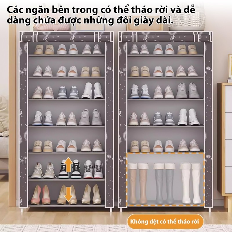 𝐎𝐥𝐢𝐟𝐞 Kệ Giày Không Dệt Tủ Giày Chống Bụi Kệ Giày Dép Tủ Vải Khung Thép Đơn Giản
