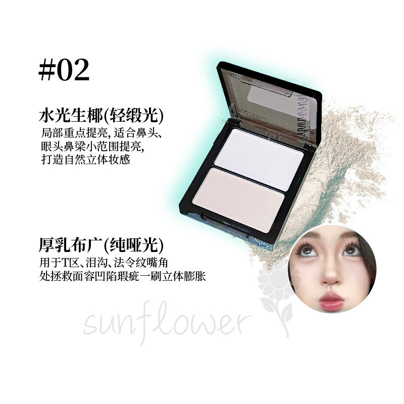 Phấn trang điểm cố định Đĩa đôi đường viền có độ bóng cao