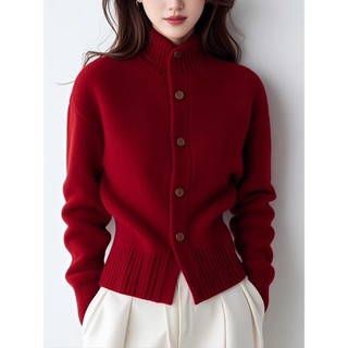 Phong Cách Mới Thu Đông Phong Cách Mới Thời Trang Rời Cổ Rùa Áo Len Cardigan Đan Cao Cấp Rời Lười Áo Khoác Top