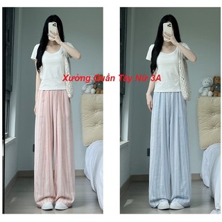 [Combo 2q] Quần ống suông rộng nữ chất linen, quần kẻ sọc Ống Rộng BigSize Xưởng May Song Anh mẫu mới hottrend hè 2025