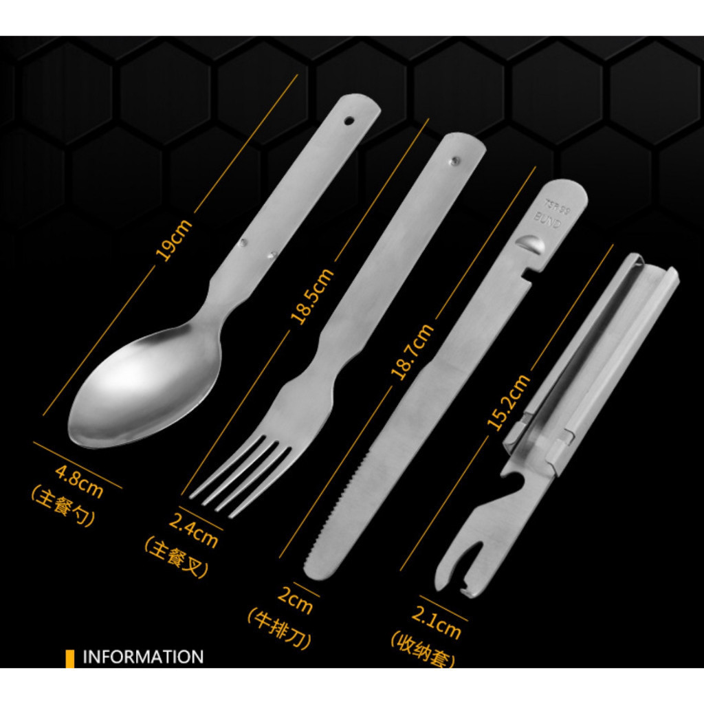 Bộ muỗng nĩa 4 món đa năng Topwell_dã ngoại_du lịch_phượt