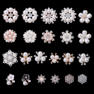 10 Chiếc Hợp Kim Phụ Kiện Tóc Ngọc Trai Hoa Trái Tim Quần Áo Túi Tự Làm Chất Liệu handmade