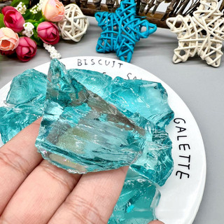 Ánh sáng xanh biển xanh thô ráp giả pha lê xanh thô trang trí đá hương liệu trang trí
