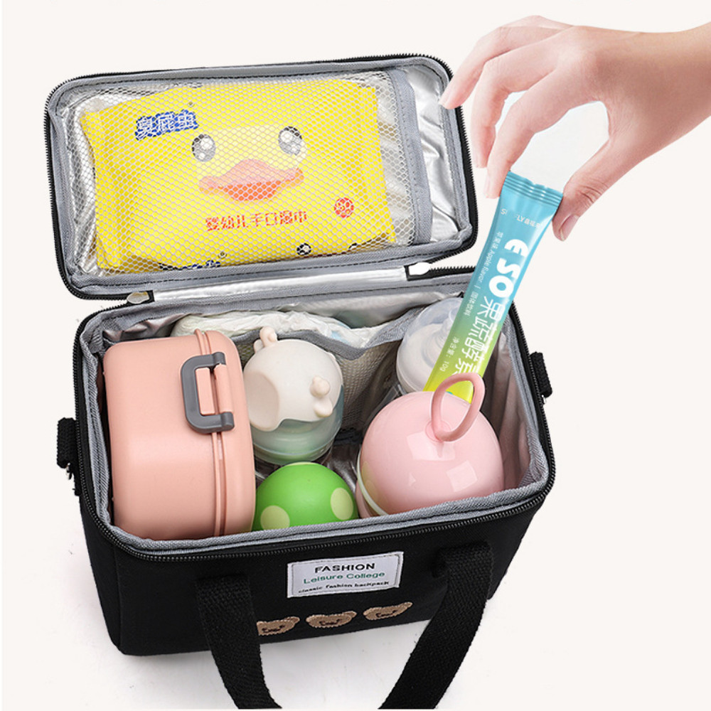 Túi Mẹ VVDZA, Túi Cơm Trưa Chống Thấm Nước Gấu Dễ Thương, Hộp Đựng Thực Phẩm Dung Tích Lớn