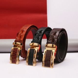 Thắt lưng nam FTT Leather da cá sấu Thái Lan loại dây liền 4cm nguyên bản, cam kết da thật 100%