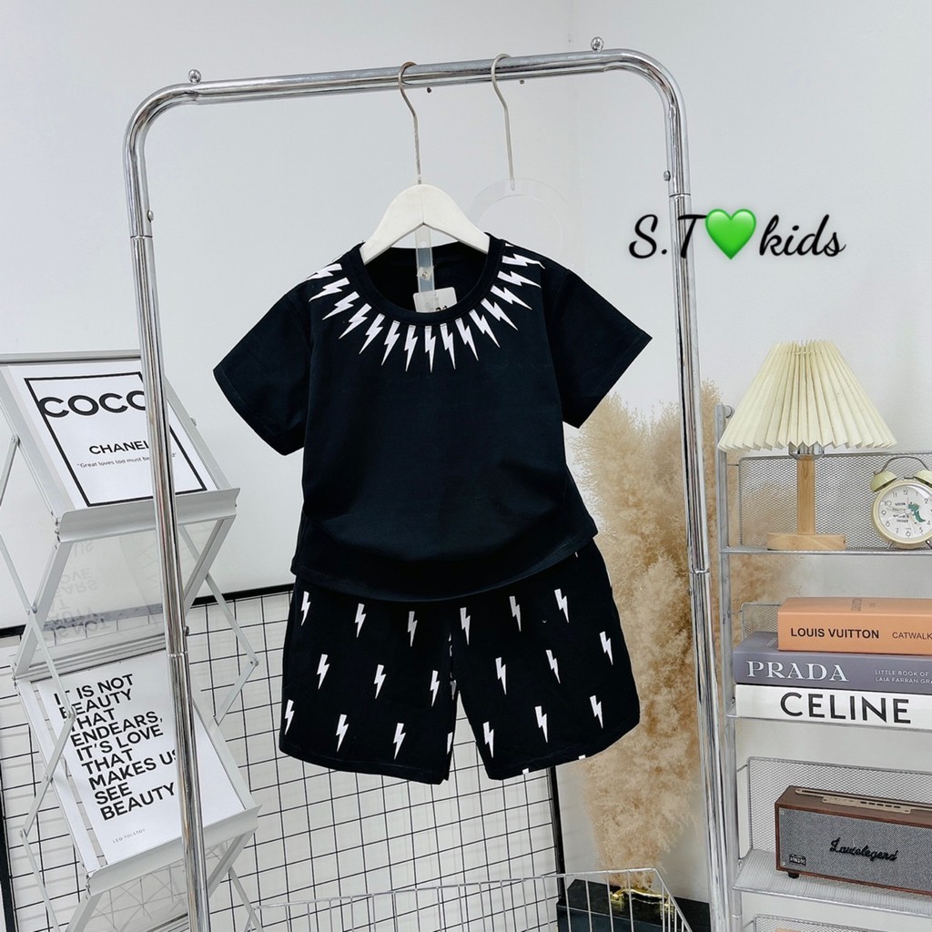 bộ cộc tay mẫu tia chớp siêu hot size nhỡ cho bé trai 15-32kg, bộ cộc tay chất cotton cho bé trai 4 5 6 7 8 9 tuổi