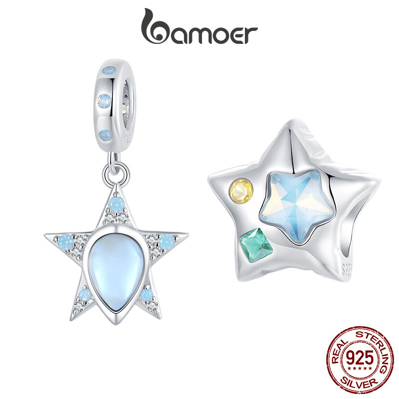 Bamoer 925 Sterling Sliver Charm Balloon Star Mặt dây chuyền Phụ kiện Series cho vòng tay