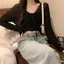 Áo khoác cardigan mỏng JVSUB, Áo len dệt kim dài tay bằng vải Polyester, Áo len dệt kim dài tay màu trơn đơn giản dành cho nữ