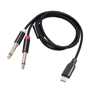 Charmantcc1 USB C đến 6 35mm 1 4 inch TRS Cáp cho máy trộn tai nghe 100 200 300cm