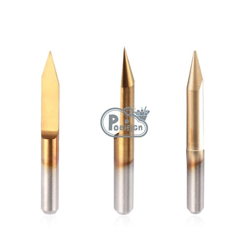 [Poeifjgn] 10 Cái 30 Độ 0.1 Mm Đầu Titan Phủ Đáy Phẳng Carbide PCB Khắc Bit Hình Chữ V CNC Router Dụng Cụ Cắt
