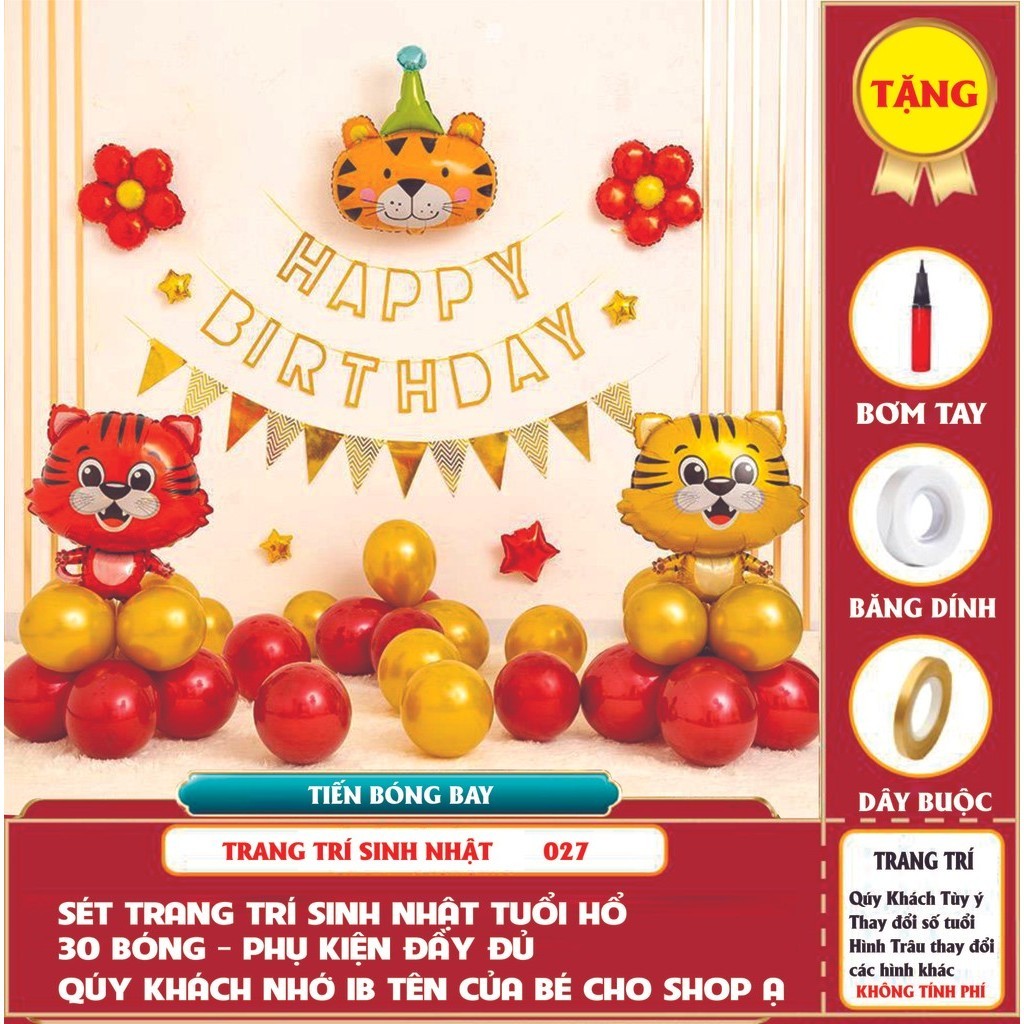Bóng Bay Trang Trí Sinh Nhật Tuổi Hổ 021 - 034 - Tiến Bóng Bay